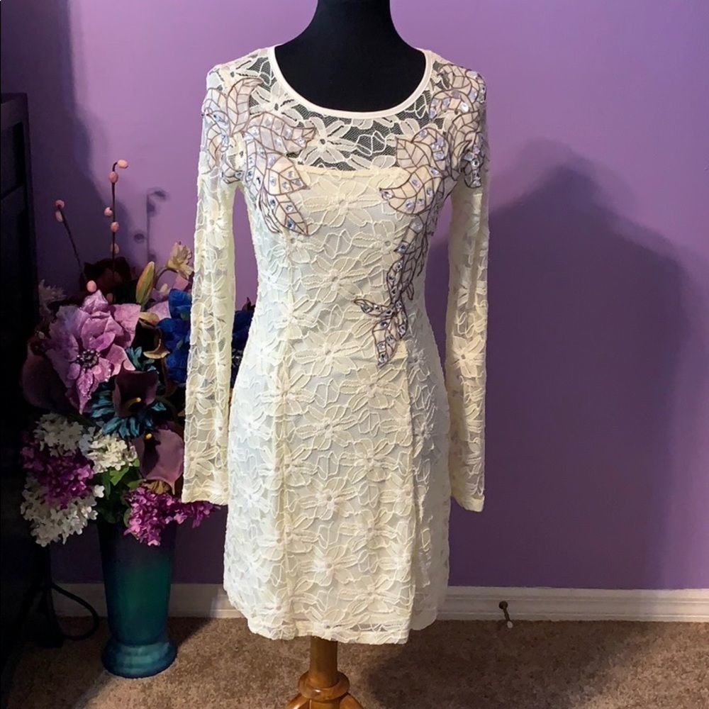 Alter’d State lace long sleeve sheath dress. Small - Picture 2 of 8